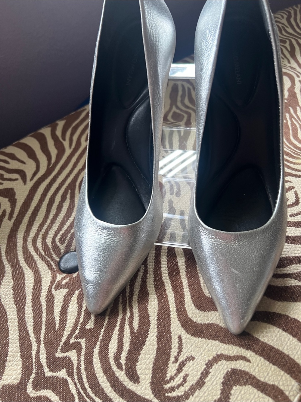 ANTONIO MELANI Silver Pointed-Toe High Heels